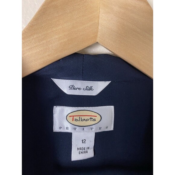 Talbots 12 100% Silk Dress Midi A-Line Evening Gown V-Neck Diamond Flutter Party - Picture 4 of 4